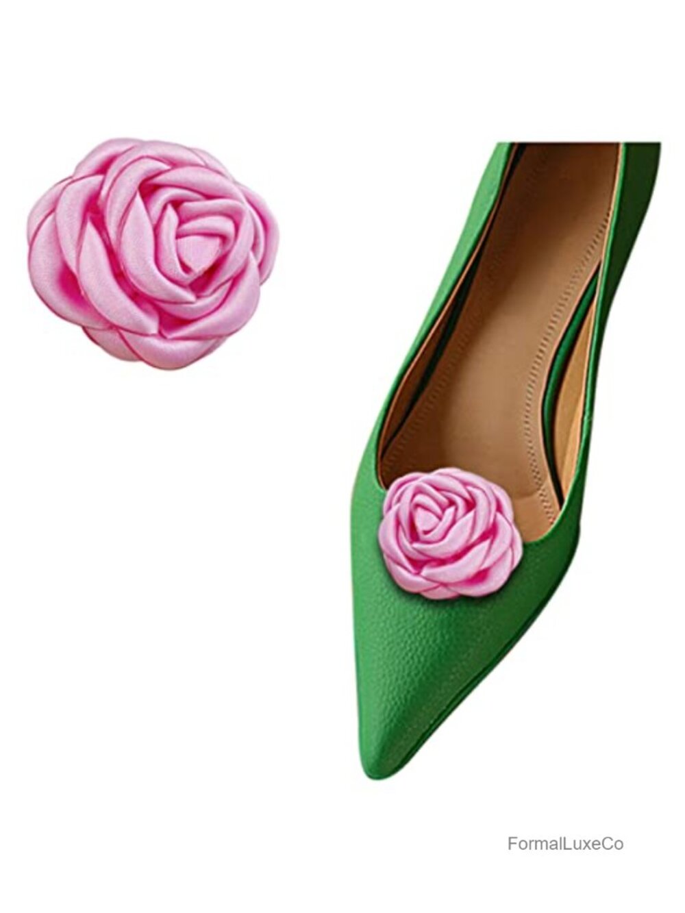 Satin Rose Shoe Clips Detachable Flower Shoe Embellishment for Wedding Party